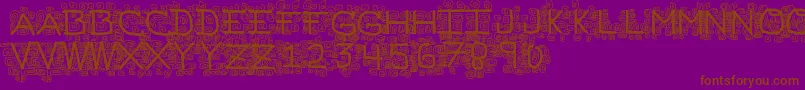 PfVeryverybadfont19 Font – Brown Fonts on Purple Background