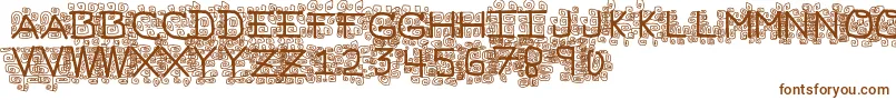 Шрифт PfVeryverybadfont19 – коричневые шрифты на белом фоне