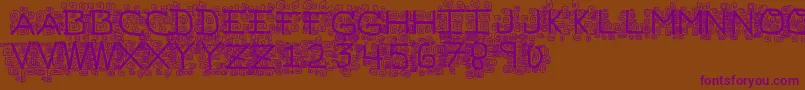 PfVeryverybadfont19 Font – Purple Fonts on Brown Background