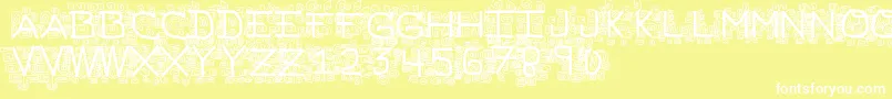 PfVeryverybadfont19 Font – White Fonts on Yellow Background