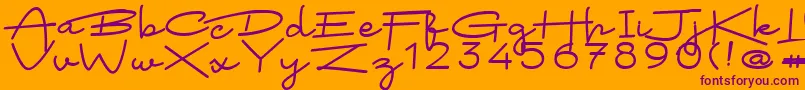 Arsokiela Regular Font – Purple Fonts on Orange Background
