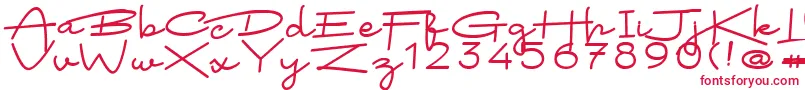 フォントArsokiela Regular – 白い背景に赤い文字