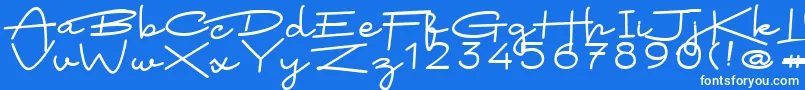 Arsokiela Regular Font – White Fonts on Blue Background