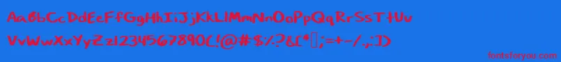 Art Class Font – Red Fonts on Blue Background