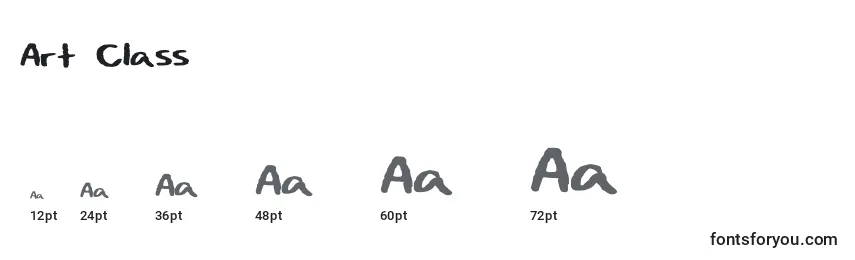 Art Class Font Sizes