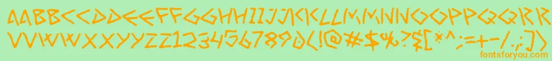 Art Greco Font – Orange Fonts on Green Background