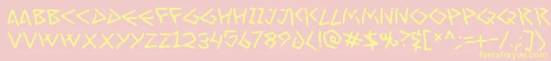 Art Greco Font – Yellow Fonts on Pink Background