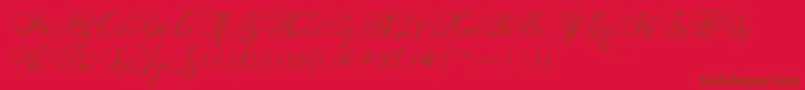 Art Maria Font – Brown Fonts on Red Background