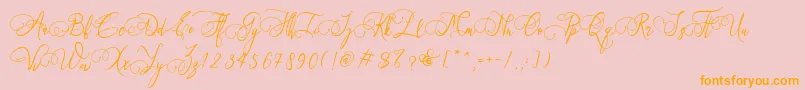 Art Maria Font – Orange Fonts on Pink Background