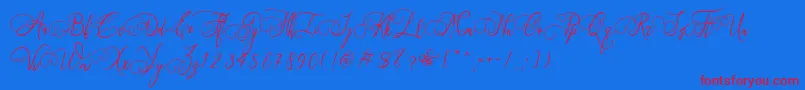 Art Maria Font – Red Fonts on Blue Background