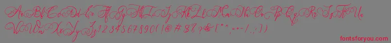 Art Maria Font – Red Fonts on Gray Background