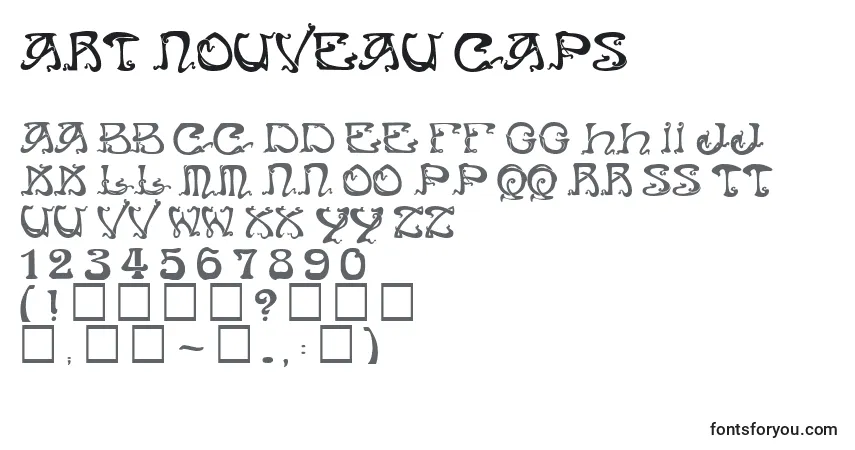 A fonte Art Nouveau Caps – alfabeto, números, caracteres especiais