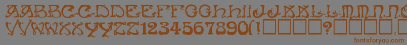 fuente Art Nouveau Caps – Fuentes Marrones Sobre Fondo Gris