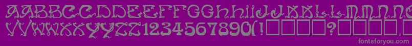 Art Nouveau Caps-Schriftart – Graue Schriften auf violettem Hintergrund