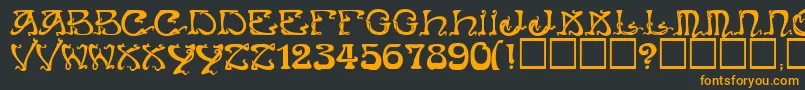 フォントArt Nouveau Caps – 黒い背景にオレンジの文字