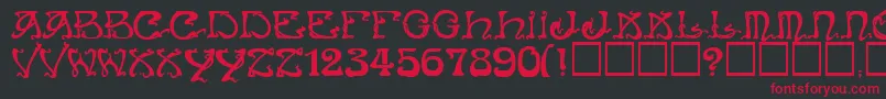 Art Nouveau Caps Font – Red Fonts on Black Background