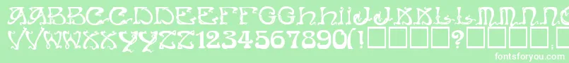 Art Nouveau Caps Font – White Fonts on Green Background