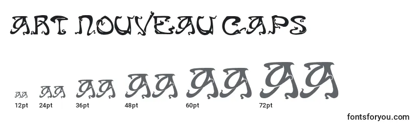 Размеры шрифта Art Nouveau Caps