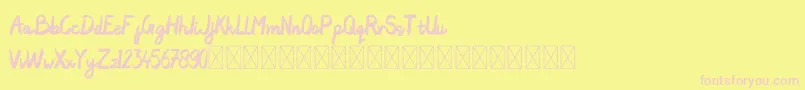 Artdraws Demo-Schriftart – Rosa Schriften auf gelbem Hintergrund