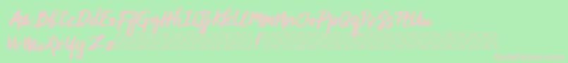 ArtelisFree Font – Pink Fonts on Green Background