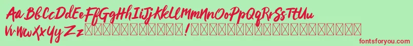 ArtelisFree Font – Red Fonts on Green Background