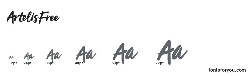 ArtelisFree Font Sizes
