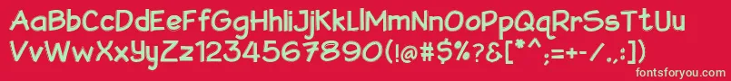 Artescratch Font – Green Fonts on Red Background