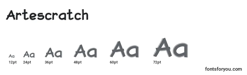 Artescratch Font Sizes