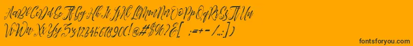 Arthands-Schriftart – Schwarze Schriften auf orangefarbenem Hintergrund