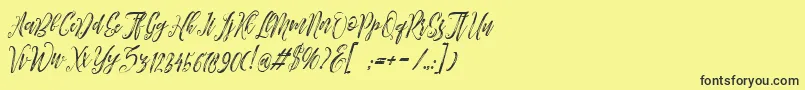 Шрифт Arthands – чёрные шрифты на жёлтом фоне