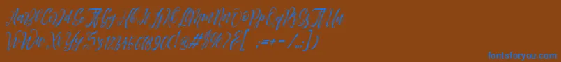 Arthands-fontti – siniset fontit ruskealla taustalla