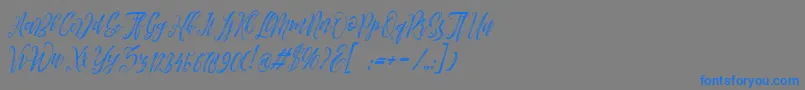 フォントArthands – 灰色の背景に青い文字