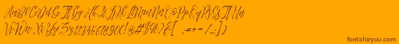 Arthands Font – Brown Fonts on Orange Background
