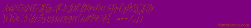 Arthands-Schriftart – Braune Schriften auf violettem Hintergrund