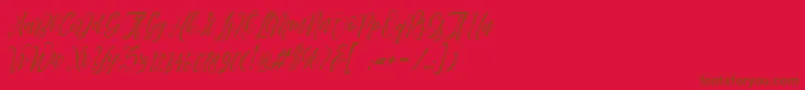 フォントArthands – 赤い背景に茶色の文字