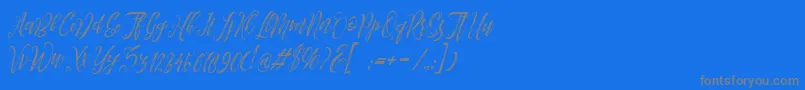 フォントArthands – 青い背景に灰色の文字