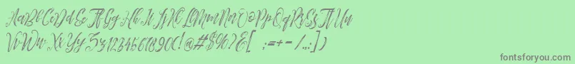 Шрифт Arthands – серые шрифты на зелёном фоне