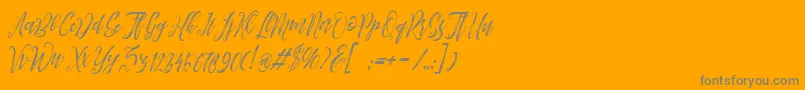 フォントArthands – オレンジの背景に灰色の文字