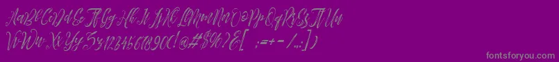 フォントArthands – 紫の背景に灰色の文字