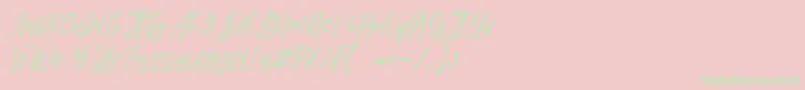 Arthands-fontti – vihreät fontit vaaleanpunaisella taustalla