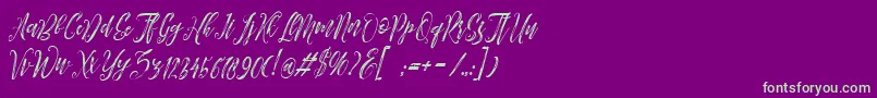 Arthands-fontti – vihreät fontit violetilla taustalla