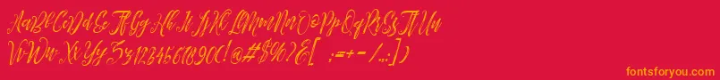 Arthands Font – Orange Fonts on Red Background