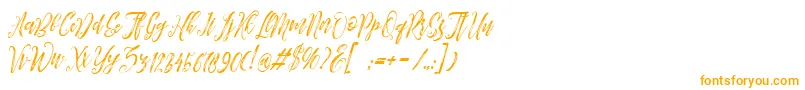 Arthands-Schriftart – Orangefarbene Schriften auf weißem Hintergrund