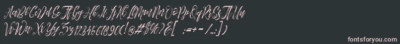 Arthands-fontti – vaaleanpunaiset fontit mustalla taustalla