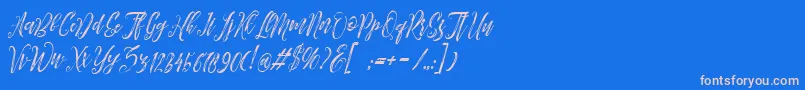 フォントArthands – ピンクの文字、青い背景