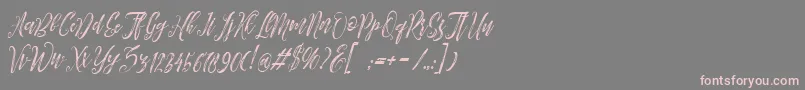 Arthands-fontti – vaaleanpunaiset fontit harmaalla taustalla