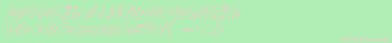 Arthands Font – Pink Fonts on Green Background