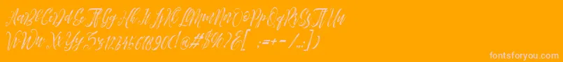 Шрифт Arthands – розовые шрифты на оранжевом фоне