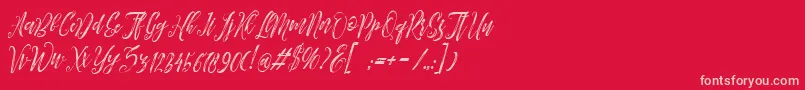 Arthands-Schriftart – Rosa Schriften auf rotem Hintergrund