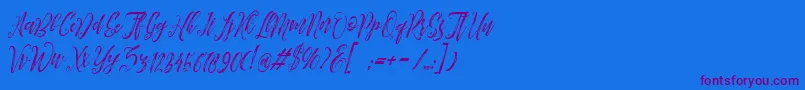 Шрифт Arthands – фиолетовые шрифты на синем фоне